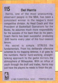1991-92 Fleer #115 Del Harris Back