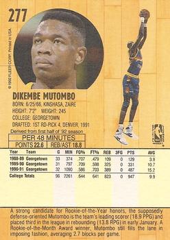 1991-92 Fleer #277 Dikembe Mutombo Back