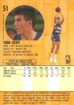 1991-92 Fleer #51 Todd Lichti Back