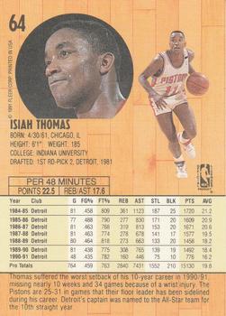 1991-92 Fleer #64 Isiah Thomas Back