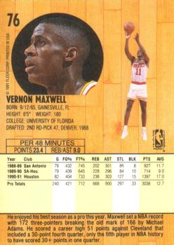 1991-92 Fleer #76 Vernon Maxwell Back