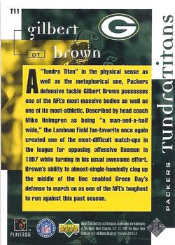 1998 Upper Deck ShopKo Green Bay Packers I - Tundra Titans #T11 Gilbert Brown Back