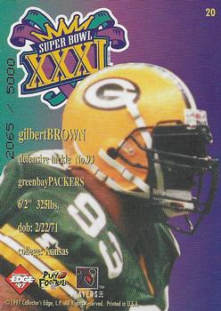 1997 Collector's Edge Masters - Packers Super Bowl XXXI #20 Gilbert Brown Back