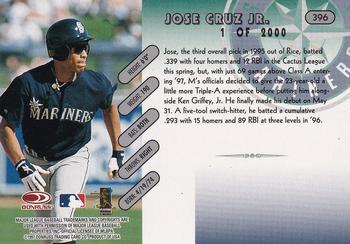1997 Donruss - Press Proofs Silver #396 Jose Cruz Jr. Back