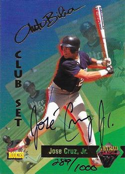 1995 Signature Rookies Tetrad Autobilia - Autographs #85 Jose Cruz, Jr. Front