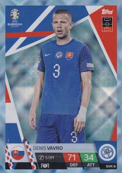 2024 Topps Match Attax Euro 2024 Germany - Blue Crystal Holograph #SVK6 Denis Vavro Front