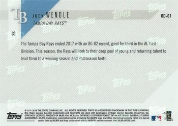 2018 Topps Now Road to Opening Day Tampa Bay Rays #OD-61 Joey Wendle Back