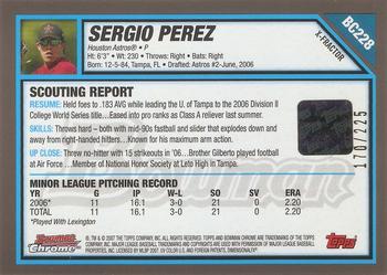 2007 Bowman Chrome - Prospects X-Fractors #BC228 Sergio Perez Back