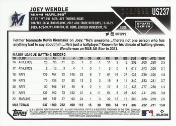 2023 Topps Update - Blue Foil #US237 Joey Wendle Back