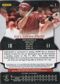2014 Donruss - Elite Gold Status Die Cut #1 Paul Goldschmidt Back