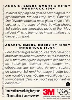 1992 3M Canadian Olympic Innovators #15 Doug Anakin / Vic Emery / John Emery / Peter Kirby Back