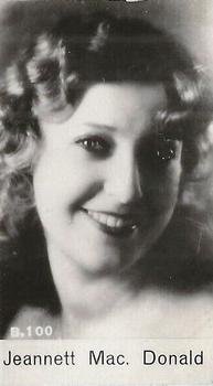 1930-39 De Beukelaer Film Stars Serie B (1-100) #B.100 Jeanette MacDonald Front