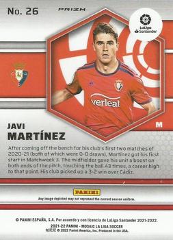 2021-22 Panini Mosaic La Liga - Silver #26 Javi Martínez Back