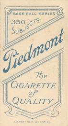 1909-11 American Tobacco Company T206 White Border #NNO Paul Davidson Back