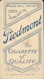 1909-11 American Tobacco Company T206 White Border #NNO Jerry Downs Back