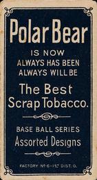 1909-11 American Tobacco Company T206 White Border #NNO Cy Barger Back