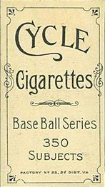 1909-11 American Tobacco Company T206 White Border #NNO Fred Abbott Back