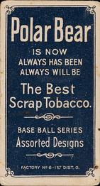 1909-11 American Tobacco Company T206 White Border #NNO Fred Beck Back