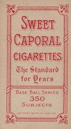 1909-11 American Tobacco Company T206 White Border #NNO Beals Becker Back
