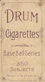 1909-11 American Tobacco Company T206 White Border #NNO Bob Bescher Back