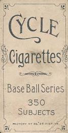 1909-11 American Tobacco Company T206 White Border #NNO Charley Carr Back