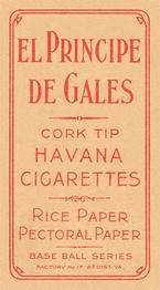 1909-11 American Tobacco Company T206 White Border #NNO Bill Dahlen Back