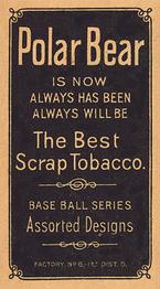 1909-11 American Tobacco Company T206 White Border #NNO Frank Delahanty Back