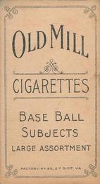 1909-11 American Tobacco Company T206 White Border #NNO Tom Downey Back