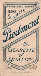 1909-11 American Tobacco Company T206 White Border #NNO Jean Dubuc Back