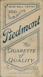 1909-11 American Tobacco Company T206 White Border #NNO Clark Griffith Back
