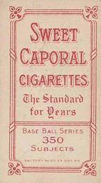 1909-11 American Tobacco Company T206 White Border #NNO Addie Joss Back
