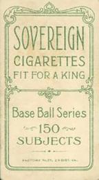 1909-11 American Tobacco Company T206 White Border #NNO Nap Lajoie Back