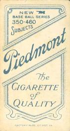 1909-11 American Tobacco Company T206 White Border #NNO Nap Lajoie Back