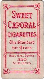 1909-11 American Tobacco Company T206 White Border #NNO Harry Niles Back