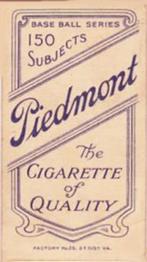 1909-11 American Tobacco Company T206 White Border #NNO Eddie Plank Back