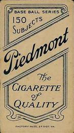 1909-11 American Tobacco Company T206 White Border #NNO Lee Tannehill Back