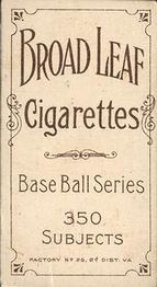 1909-11 American Tobacco Company T206 White Border #NNO John Titus Back