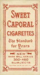 1909-11 American Tobacco Company T206 White Border #NNO Zack Wheat Back