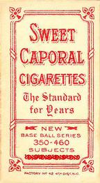 1909-11 American Tobacco Company T206 White Border #NNO Ed Willett Back