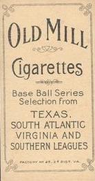 1909-11 American Tobacco Company T206 White Border #NNO Arch Persons Back