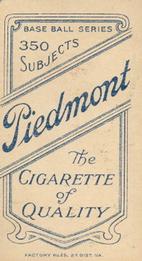 1909-11 American Tobacco Company T206 White Border #NNO George Hunter Back