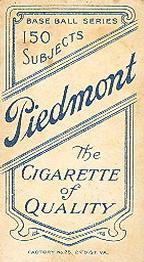 1909-11 American Tobacco Company T206 White Border #NNO Tom Jones Back