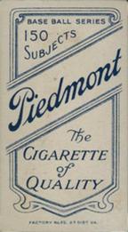 1909-11 American Tobacco Company T206 White Border #NNO Willie Keeler Back