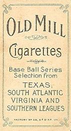 1909-11 American Tobacco Company T206 White Border #NNO Frank King Back