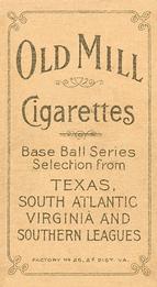 1909-11 American Tobacco Company T206 White Border #NNO James Lafitte Back
