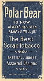 1909-11 American Tobacco Company T206 White Border #NNO Bill Lattimore Back