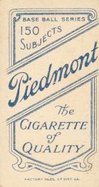1909-11 American Tobacco Company T206 White Border #NNO Vive Lindaman Back