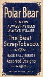 1909-11 American Tobacco Company T206 White Border #NNO Al Mattern Back