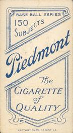 1909-11 American Tobacco Company T206 White Border #NNO Freddy Parent Back