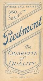 1909-11 American Tobacco Company T206 White Border #NNO Ambrose Puttmann Back